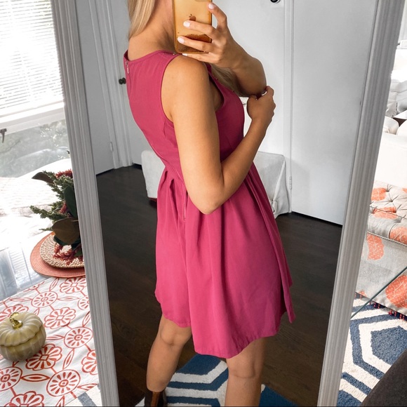 🍷 MISSGUIDED RASPBERRY RED STUDDED A-LINE DRESS! - Picture 4 of 10